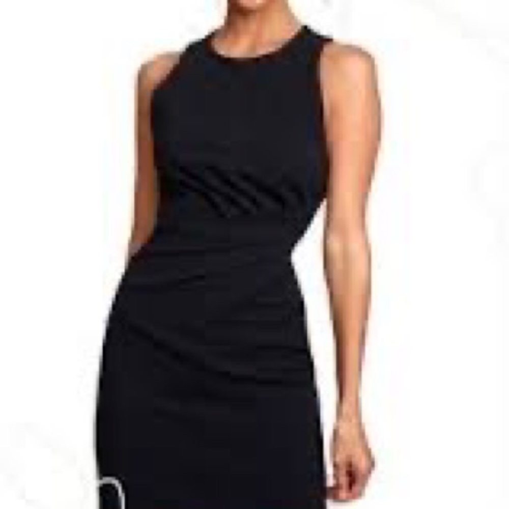🔥Theory,Elegant,Classic,Timeless l,Ruched, Form-Flattering Black Dress - Picture 2 of 9